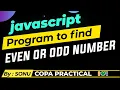 javascript odd or even program to check wheather a number is even and odd COPA Practical ITI