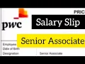 PWC Senior Associate Salary Slip PWC Payslip PWC Senior Associate Jobs Salary PWC Career