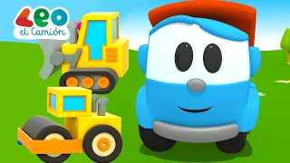 Leo el Camión y sus amigos Autos juegan con vehículos de construcción