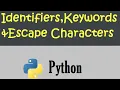 Python in Tamil - Identifiers Keywords and Escape Characters