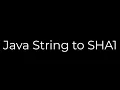 Java Java String to SHA1 5solution