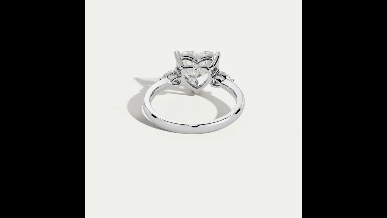 Rosalie丨Heart Lab Diamond Engagement Ring with Pear Accents
