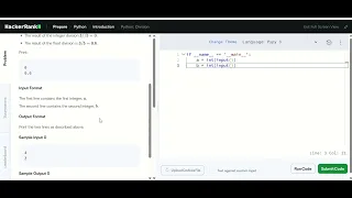 Division Hackerrank Solutions Hackerrank Python Solution in Hindi Tutorial for Beginners