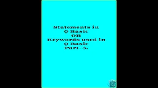 Q basic Statements Part III