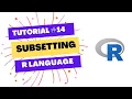 Learn Subsetting in R programming language in quick time