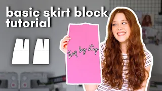 how to make a basic skirt block pattern with darts easy