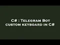 C Telegram Bot custom keyboard in C