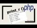 print - r Function in PHP