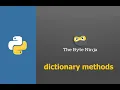 Python Tutor 07 Dictionary methods in Python