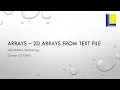 Arrays - Loading a 2D array from a text file
