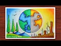 How to draw world environment day poster Save nature drawing easy