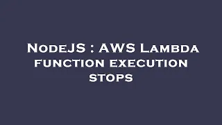 NodeJS AWS Lambda function execution stops