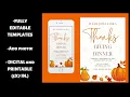 Thanksgiving Invitation Template Thanksgiving Invitation Digital Invitation Printable Invitation