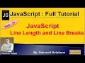 JavaScript Line Length and Line Breaks JavaScript Full Tutorial in Hindi