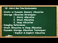 6 2 - Static vs Dynamic Memory Allocation Dynamic Storage Allocation Strategies