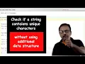 Check unique characters in a string without using additional data structure using valueOf method