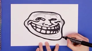 How to draw Troll Face