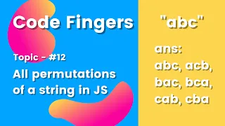 How to form all permutations of a string in JavaScript Code Fingers