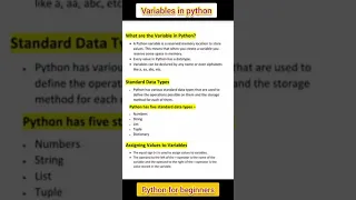 variables in python