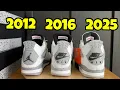 Air Jordan 4 White Cement Comparison 2012 vs 2016 vs 2025