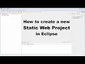 Eclipse Creating a new Static Web Project
