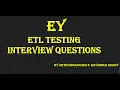EY ETL Testing Scenario Based SQL Interview Question Prepare for Success