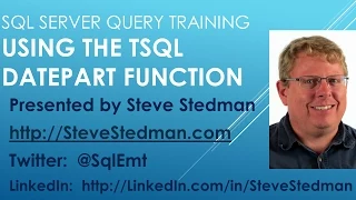 Using the TSQL DatePart Function