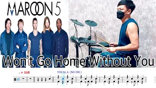 Download Maroon 5 - Won't Go Home Without You [Drum Cover : Drum Sheet] By T.Ball Jednipat MP3