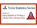 Statdisk Section 6-1 Using Statdisk for Finding a z Score from a Known Area