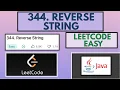 Leetcode 344 Reverse String Easy Java Solution