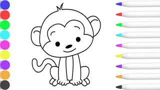 Monkey - Coloring Pages How To Color Draw Apple Pencil Ipad