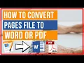 How To Convert A Pages Document To Word or PDF Files