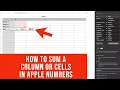 How to Sum a Column or Cells in Apple Numbers