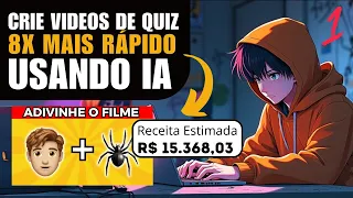 Como Criar Vídeos de Quiz 8x MAIS RÁPIDO Automaticos Para Canal Dark e Ganhar Dinheiro no YouTube #1