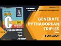 Let Us C Solutions C Programming Generate Pythagorean triples within limits using for loop in C