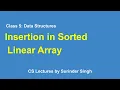Lec 5 Insertion in sorted array Data Structures