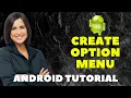 Android Option menu create main menu step by step tutorial Hindi
