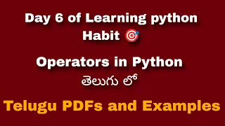 Operators in python Telugu