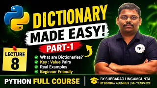 Python Dictionary Full Tutorial Part 1 Lecture 8 All Methods Explained
