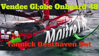 BREAKING Vendee Globe Onboard 48 Report Yannick Besthaven 2020 Winner Out of Race. Steering Problems