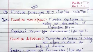 function prototype and function definition in c function definition and prototype example in c