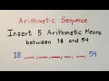 Finding the Arithmetic Means - Arithmetic Sequence Grade 10 Math