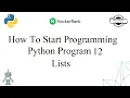 How To Start Programming HackerRank Python Problem 12 Lists