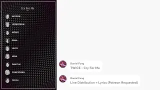 Download CRY FOR ME - (lıne distribution)+lyrics color  coded  patreon requested MP3