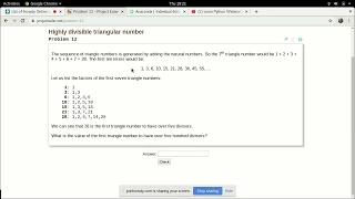 Session 1 Programming challenge - highly divisible triangle numbers