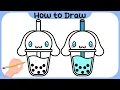 How to Draw Cinnamoroll Boba Tea Easy Step-by-Step Tutorial