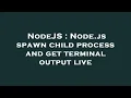 NodeJS Node js spawn child process and get terminal output live
