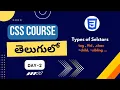 CSS selectors in Telugu CSS selectors tutorial CSS for beginners in Telugu CSS selectors in html