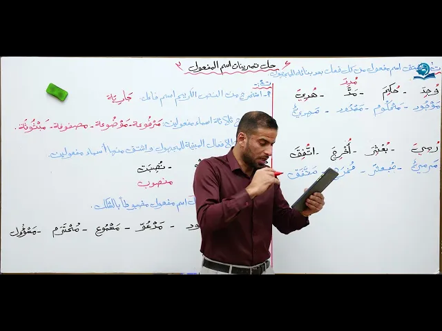 مادة اللغة العربية للصف الثالث المتوسط : حل تمرينات اسم المفعول