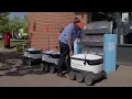 Robots on wheels deliver food to NHS workers for free in Milton Keynes